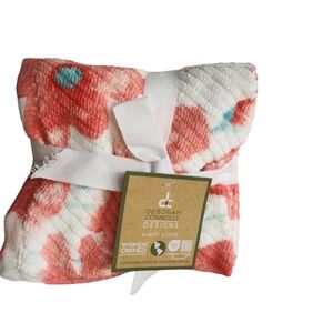 Deborah Connelly Set of 4 Washcloths Coral Floral  Multicolor